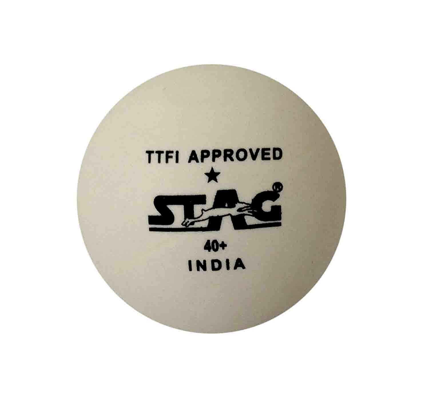STAG One Star Plastic Table Tennis Ball (40mm, White)